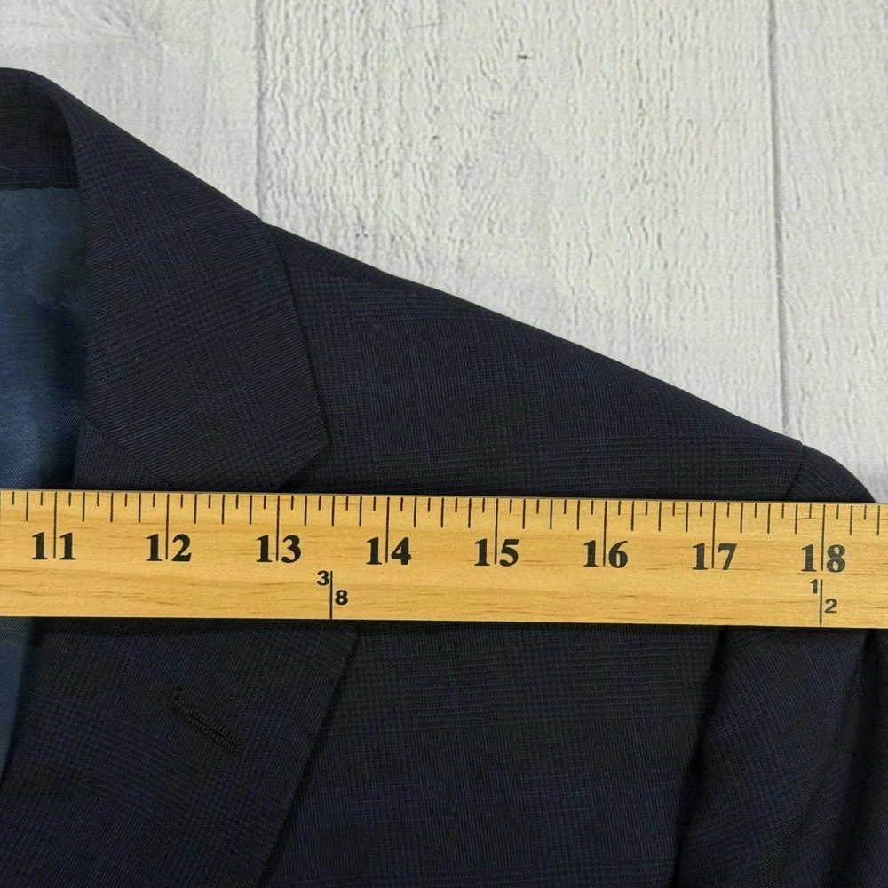 Brooks Brothers Regent Fit Navy Blue Glen‎ Plaid Wool Blazer Tollegno 1900 42R